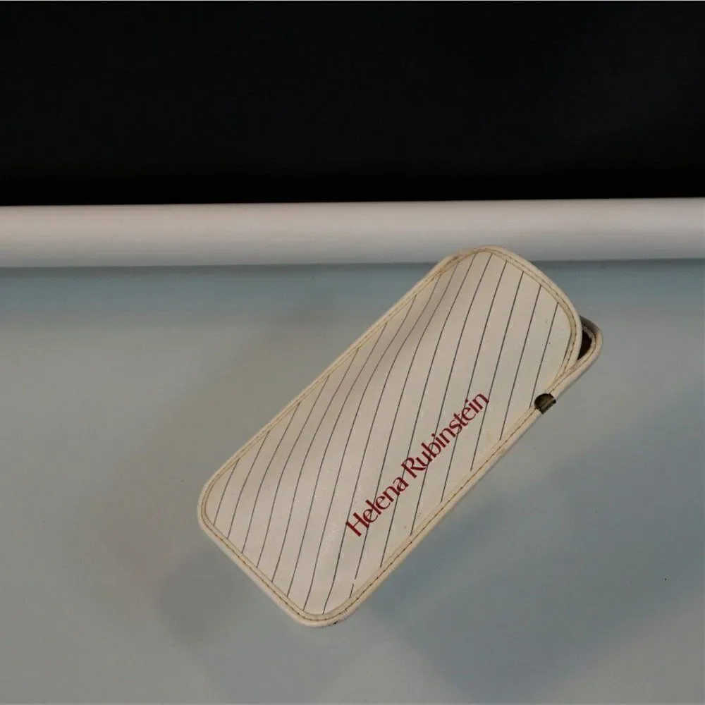 HR Helena Rubinstein Eyeglass Case Vintage 60s Made In Italy Soft Slip